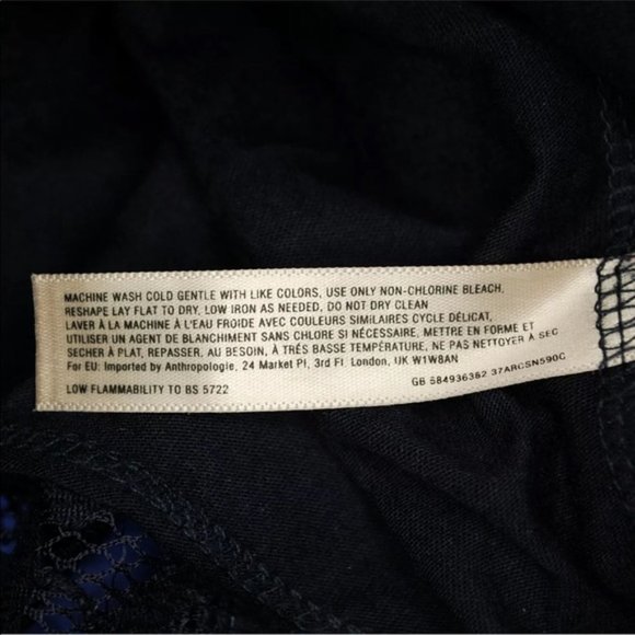 Anthropologie Lilka Marya Lace Navy Striped Dress - Picture 6 of 6